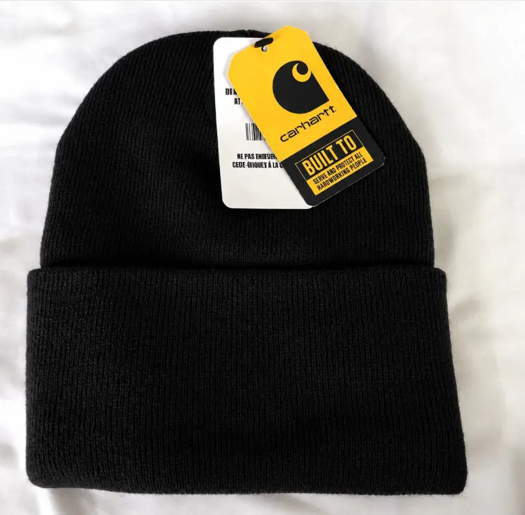Unisex Knit Beanie Hat, Cuffed Ribbed Watch Cap, Warm Winter Hat for Men & Women