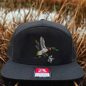Mallard Duck Embroidery Trucker Hat, Duck Hunting Snapback Cap, Outdoor Mesh Back Hat, Mallard Duck Design, Hunting Cap, Hunter Gift for Men