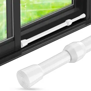 [Adjustable Safety Bar] Polished Metal Adjustable Window & Glass Door Safety Bar | Secure Sliding Lock Stick with Rubber Tips