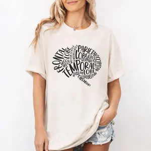 Comfort Colors Brain Anatomy Shirt, Neuro Word Cloud Lobes Graphic Tee, Neurology Nurse T-Shirt, Gift for Neuro Nurses & Students