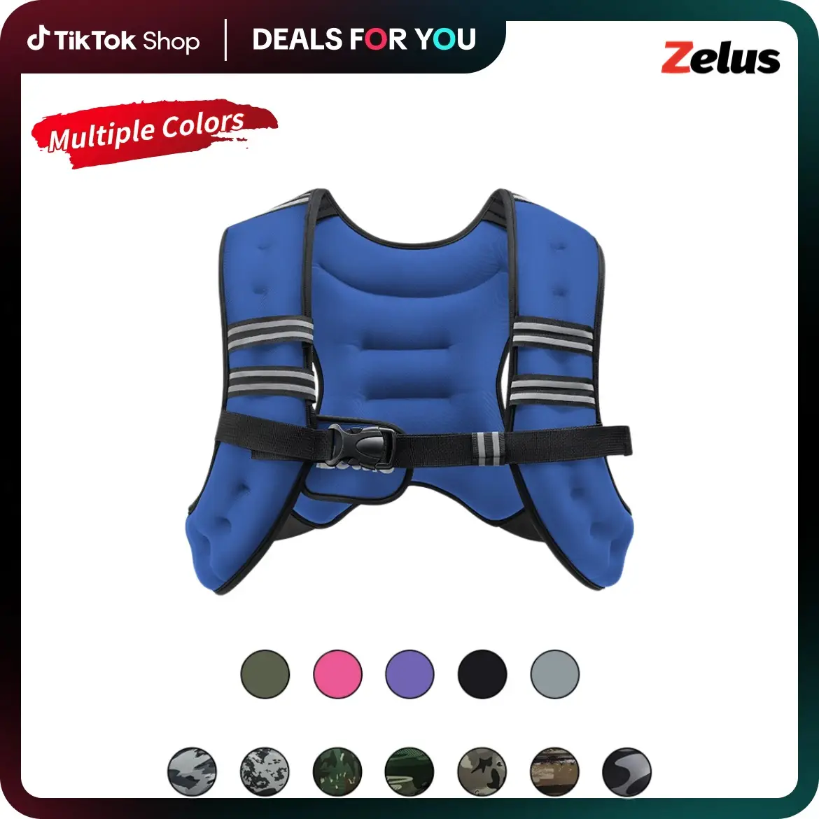【September Restock】ZELUS Weighted Vests- 6/8/12/16/20/25/30lb Workout Gear, Fitness Equipment, Gym Outfits with Reflective Stripes for Weight&Strength