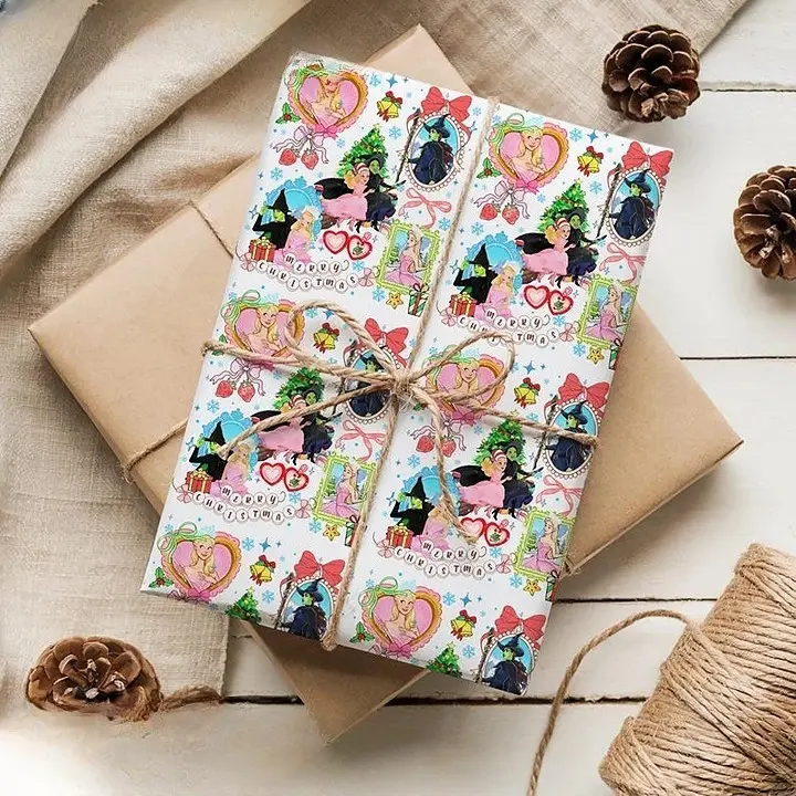 Christmas Wicked Changed For Good Gift Wrap, Broadway Musical Holiday Wrapping Paper, Present Wrap For Fans Family Friends