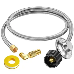 【Holiday Special】 Alloxity QCC Connector + Low Pressure Valve & 90° Elbow Adapter | 5FT Hose for Blackstone and Outdoor Grills