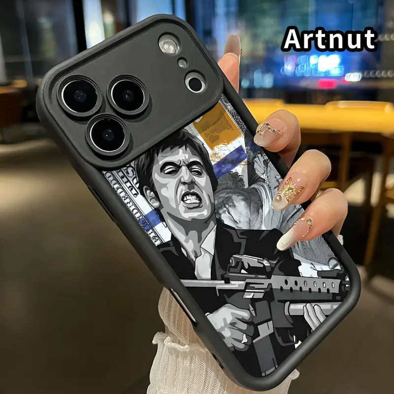 TPU Bumper Protective Phone Case for iPhone 17 Pro Max - Creative Scar Face Painted Pattern, Soft Shockproof Casing, Camera Lens Protection, Rugged Durable Mobile Phone Accessory, Smartphone, Handheld