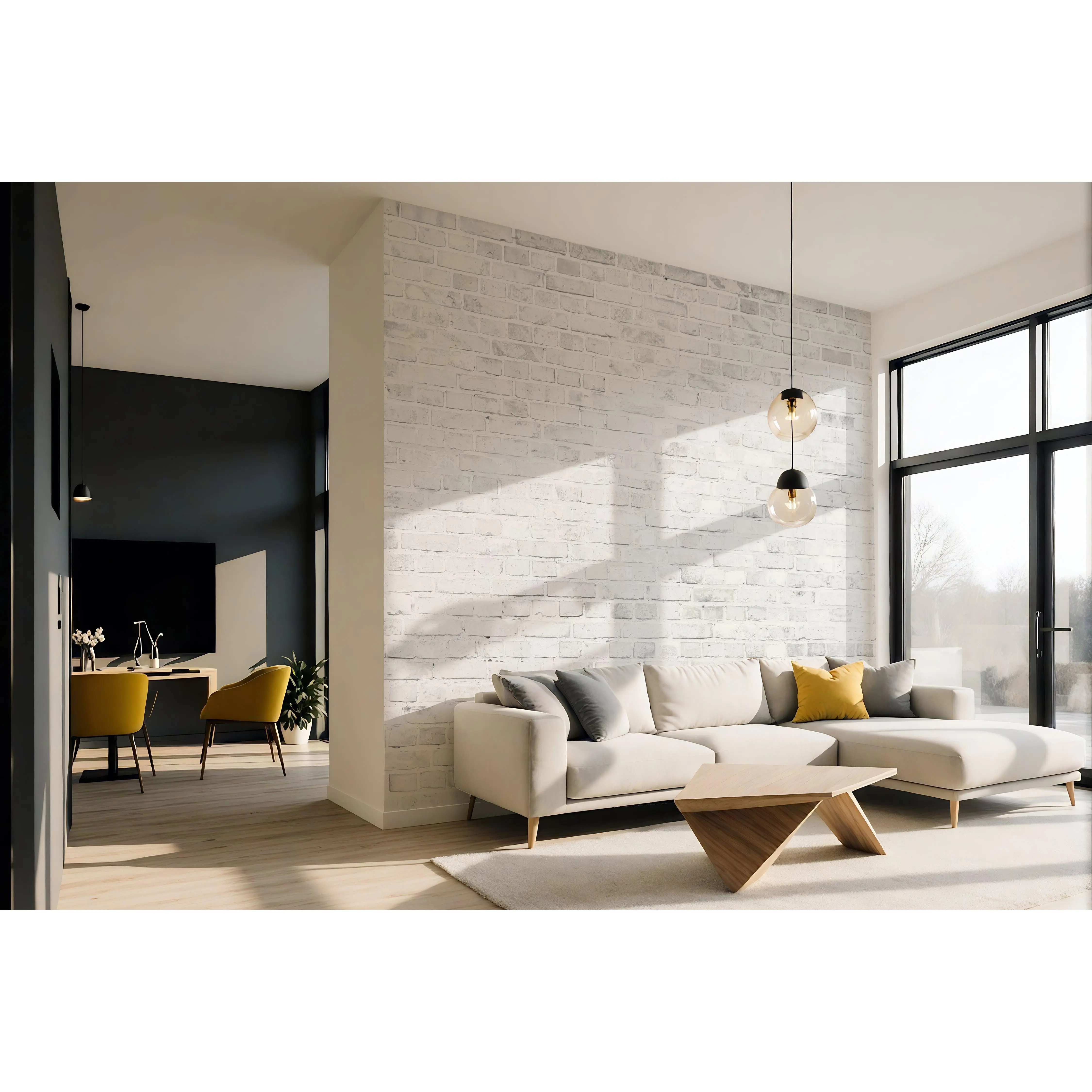 Whitewash Brick — Rustic Farmhouse Luxury Wallpaper Mural