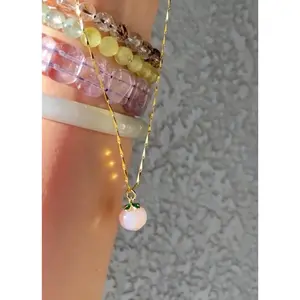 Peach agate Necklace 🍑✨