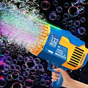 132-Hole Bubble Bazooka Machine Blower | LED Lights, 12,000 BPM | Super Bubble Fun!