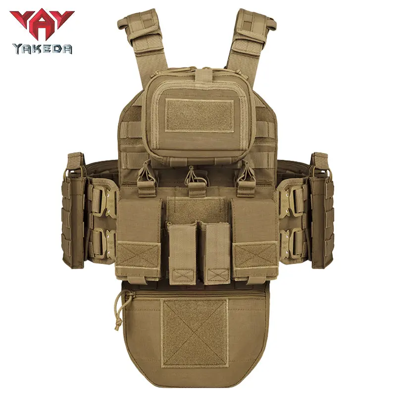 YAKEDA Men's Tactical Chest Vest, VT-8426 Solid Color Protective Rig for Outdoor Hunting and Sports