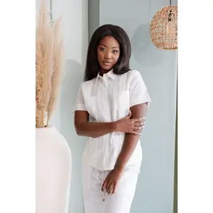 100% Linen Guayabera Shirt Short Sleeve 4 Pocket