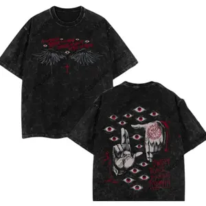 Limited Edition Alucard Hellsing Oversized Tee with Lightweight Acid-Washed Design