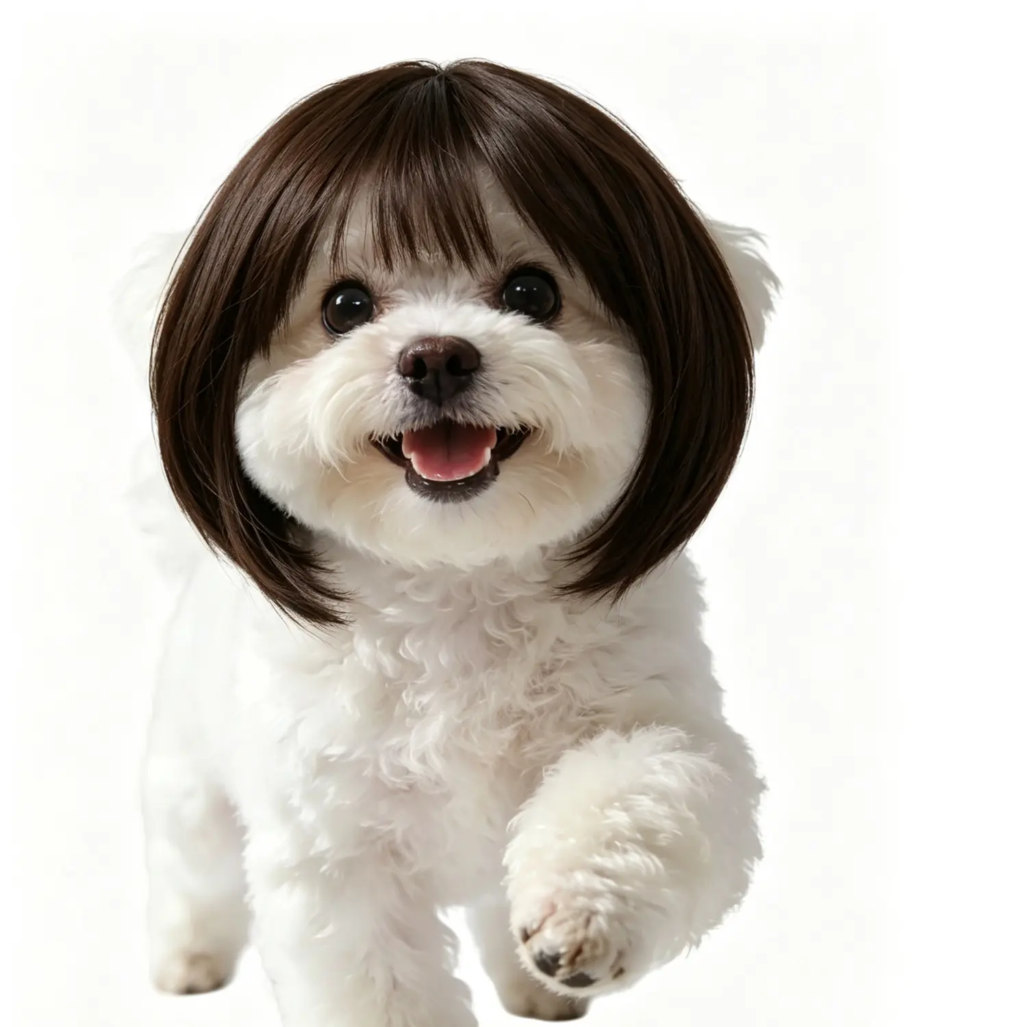 Funny Pet Cosplay Wig for Dogs and Cats - Perfect for Halloween, Christmas, Parties & Festivals - Straight Black & Brown Wigs for Small to Medium Pets
