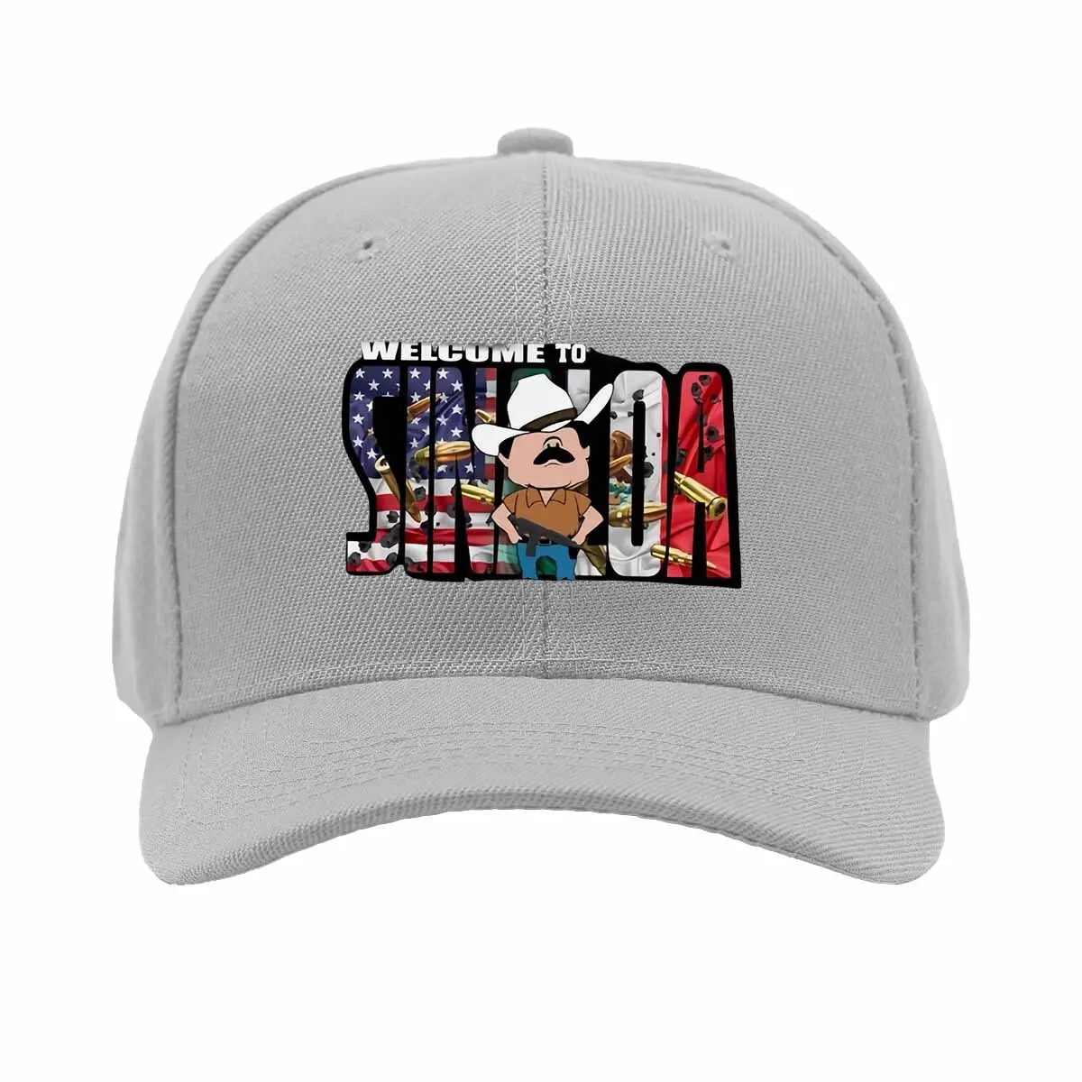 Welcome To Sinaloa - American Flag - Mayo - Sinaloa - Flat Bill SnapBack - Black Baseball Cap Outdoor leisure Cap Unisex baseball cap