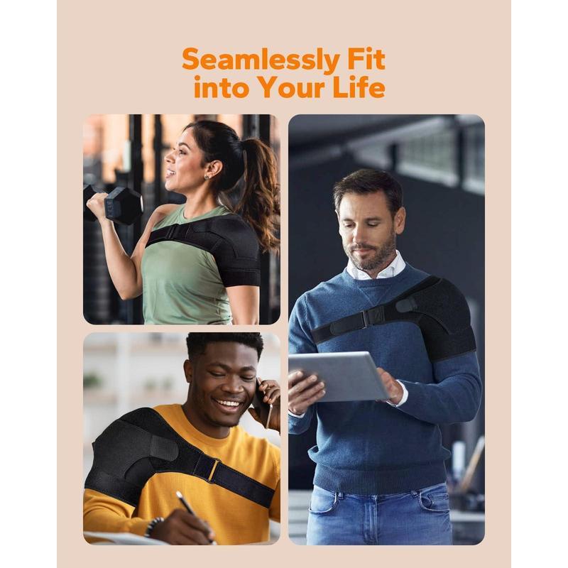 Shoulder Brace, Rotator Cuff Support Brace and Arm Sling for Pain Relief, Shoulder Compression Sleeve for Preventing Strains and Dislocation, Adjustable Fits Left and Right Arm, Men & Women Black Healthcare