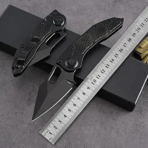 Outdoor Knives Portable Aluminum Handle Folding Knives Multi-Tool Knives  Gifts for Men black Blade