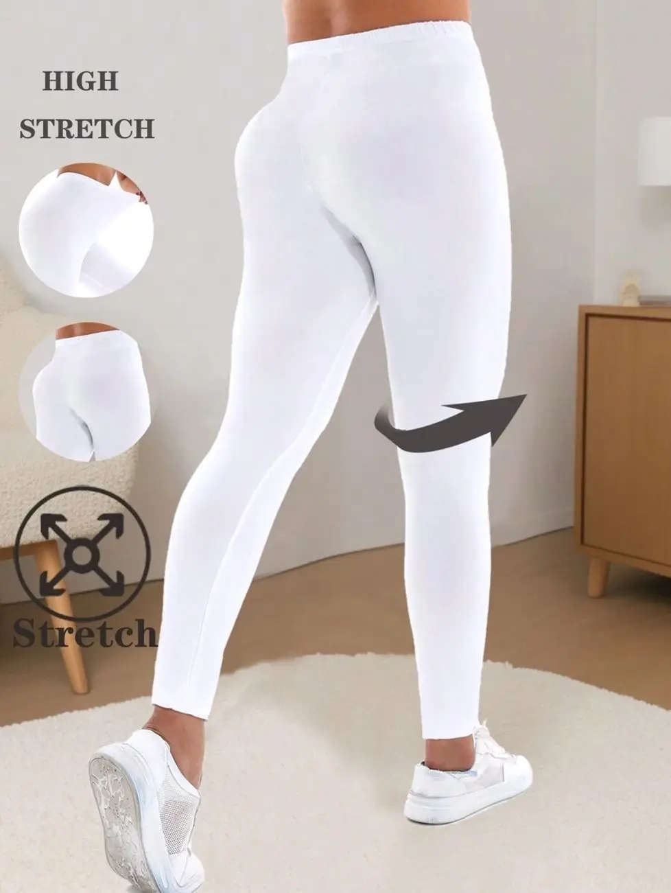 Women’s High Stretch Leggings, Minimalist Fitted Capri Pants For Fitness Yoga Outdoor