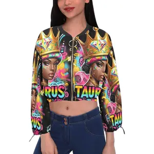 Taurus Girl Design Cropped Chiffon Jacket