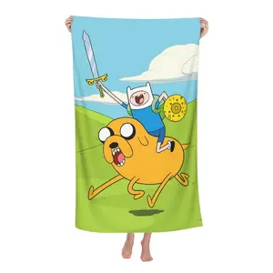 This Adventure Time inspired beach towel, personalized beach towel, summer beach blanket, pool towel, Travel Towels, suitable for seaside vacations, pool parties, sports fitness, sports events, travel, camping, yoga, bedding and more