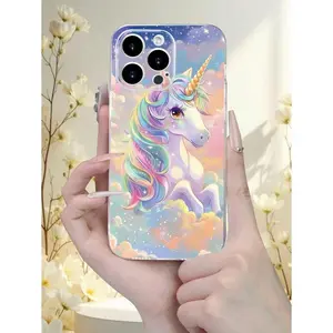 Creative And Beautiful Cloud Rainbow Unicorn Pattern Phone Case,Shockproof And Anti Drop TPU Soft Protective Case, Suitable For IPhone17/IPhone17 Air/IPhone17 Pro/IPhone17 Pro Max/16 Pro Max/15 Pro Max/14 Pro Max/13 Pro Max/12 Pro Max