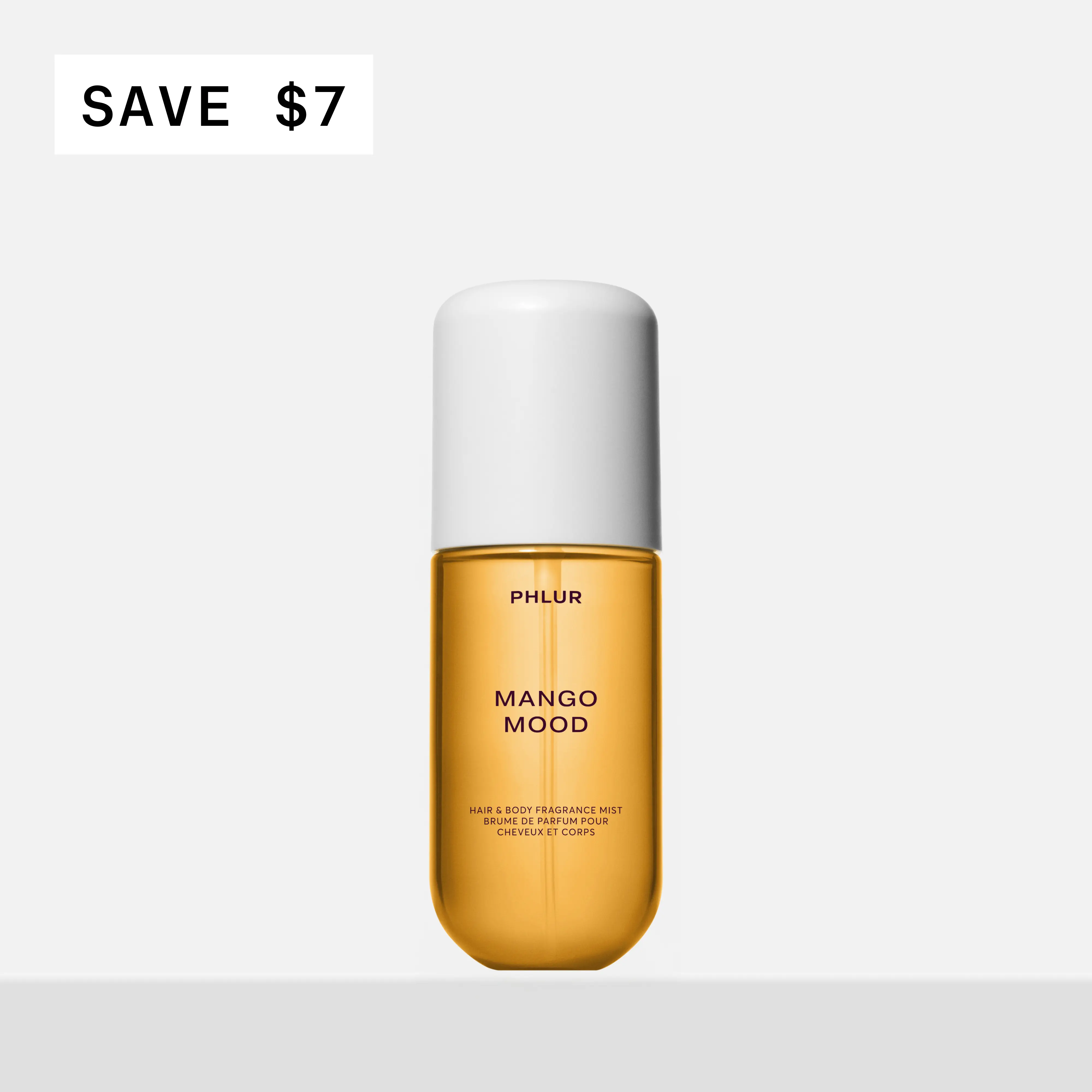 PHLUR Mango Mood Body Mist - Travel Size Hair & Body Fragrance Mist with Ripe Mango, Orris Flower, Vanilla & Brown Sugar