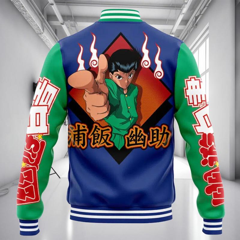 Yusukee Urameeshi Ghost Fighter Baseball Jacket, YuYuu Hakushoo Anime Movie Design Varsity Jacket, Manga Gift, Retro Merch Unisex Streetewar | 020126.C14904.ID00