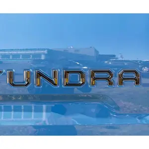 Gloss Black With Chrome Outline Premium 3D color matched Letters for 2014-2021 Tundra Rear tailgate