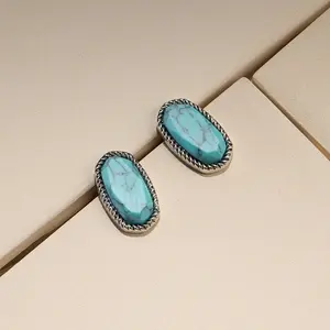 Turquoise Oval Stud Earrings Turquoise Oval Stud Earrings