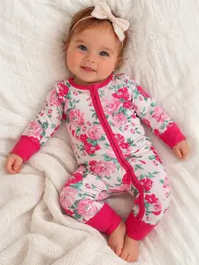 2-Way Zip Romper, Pink Splendor