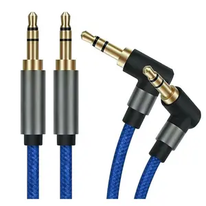 3.5mm Nylon Braided Aux Cable Cord 5ft/1.5m 2 Pack,Hi-Fi Sound, Audio Auxiliary Input Adapter Male to Male for Headphones, Car, Home Stereos, Speaker, iPhone, iPad, iPod, Echo & More