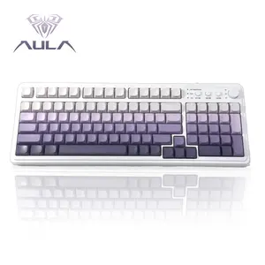 AULA S99 Wireless Gaming Keyboard, Tri-Mode Bluetooth/2.4GHz/USB-C, RGB Backlit Mechanical Keyboard for Office and Gaming, Custom Macro Keys,Media Knob, Mechanical Feel Compatible with PC, Mac, and Xbox Fixed Keycaps & Switches (Non-Replaceable)