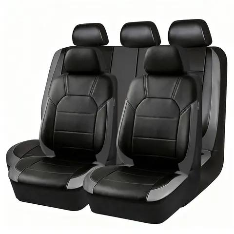 For Toyota Camry 2011-2019 2020 2021 2022 Car 5 Seat Covers Front + Rear Pad Mat Cushion PU Leather Full Set, 4 Seasons Waterproof Breathable Non-Slip Easy Installation Seat Covers Protector Auto Accessories - Father's Day Gift
