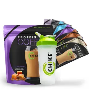 Chike Protein Iced Coffee TikTok Bundle - Caramel Bag, Variety Sampler, Shaker, 20g Protein, 1g Sugar, 11 Flavors, Real Espresso, Healthy Beverage
