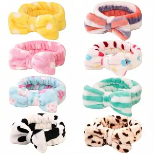 8 Pack Spa Headbands for Women, Soft Bow Skincare Headband for Washing Face, Skincare, Salon & Makeup, Bulk Spa Party , Ideal Stuffers for Teen Girls