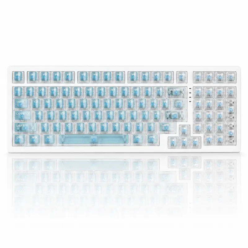 Shell98 98% Wireless Mechanical Neon Keyboard, Tri-Mode BT/2.4GHz/USB-C Hot Swappable Keyboard, 8000mAh Battery, RGB Backlit Office Keyboard for PC/Mac/Tablet, Work & Gaming