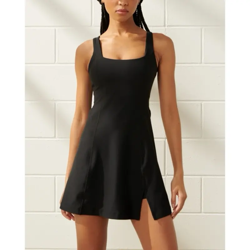 Women's YPB by Abercrombie sculptLUX Black Mini Dress Size S Casual Womenswear Basic Minimalist Sleeveless
