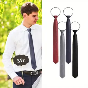 4 Pcs Classic Adjustable Neckties, Elegant Slim Ties, Men's Stylish Costume Accessories, Suitable for Various Formal, Professional or Casual Occasions