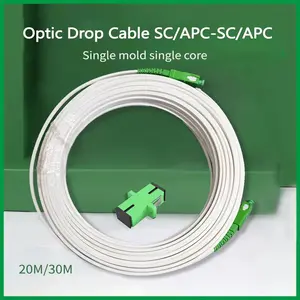 20M/30M Indoor Optic Drop Cable Patch Cord FTTH SC/APC-SC/APC Optical Cable G657A2 LSZH Fibra Optica Cable Free Adapter