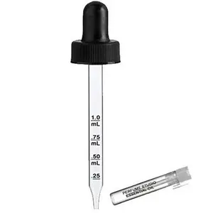 Perfume Studio Calibrated Glass Straight Tip Pipette Droppers 7x89 mm - Pack of 24, No Bottles - Plus Free Perfume Sample Vial (2oz Calibrated Glass Pipette)