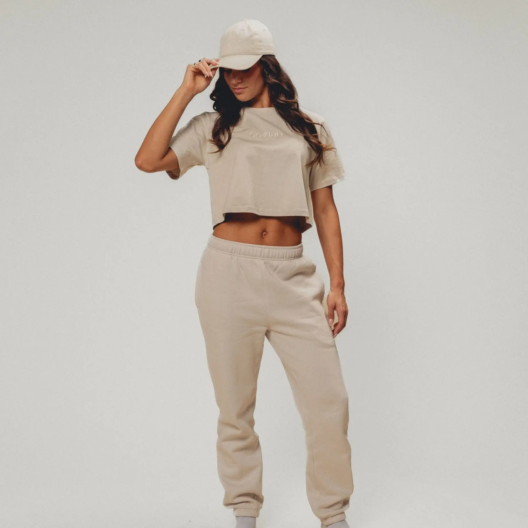 Co//lab Off-Duty Jogger Sweatpants in Bone