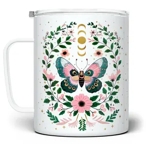 LOFTIPOP Mystical Butterfly Coffee Mug, Whimsical Celestial Floral Nature Garden Cup, Designed and Printed in the USA by Loftipop