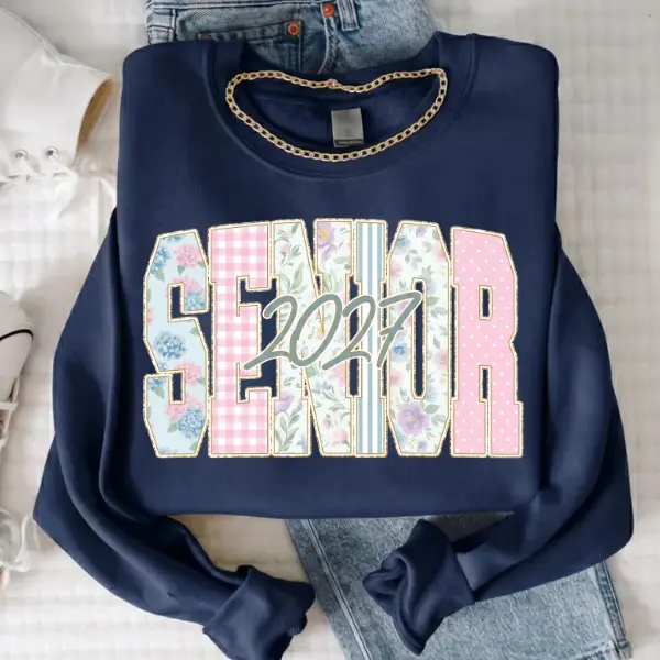 Senior 2027 Girls Sweatshirt, Floral High School Senior Shirt, Graduation Gift, Class of 2027