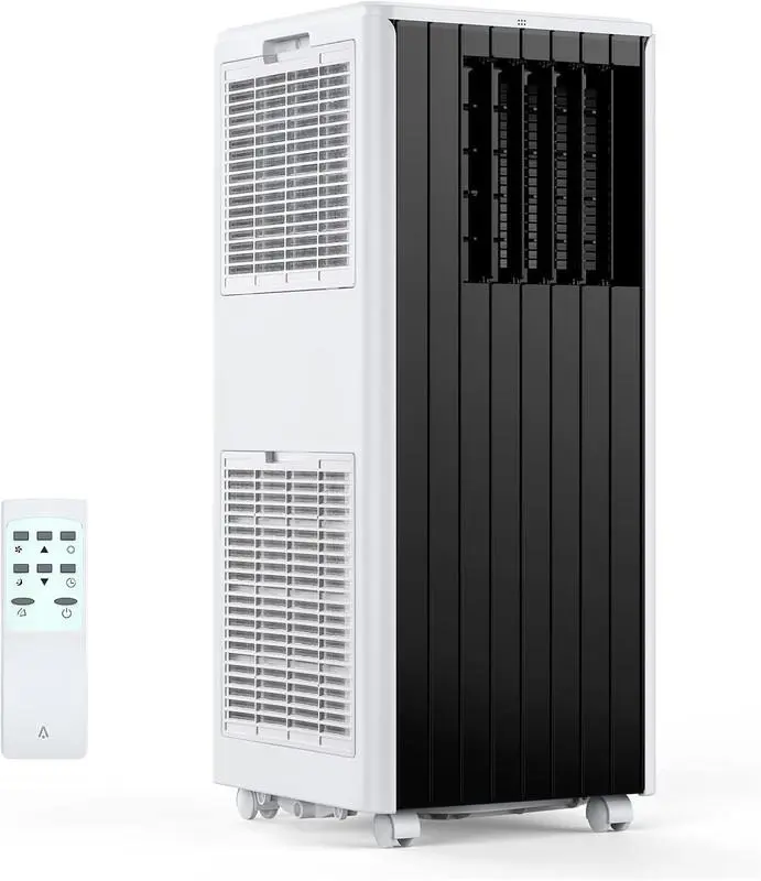 Gaomon 8000 BTU Compact Portable Window Air Conditioner - 120V Residential Unit, 350 Sq. Ft. Cooling, 3 Cooling Modes, Dehumidifier, Fan, Remote Control, Energy Saver, Drain Pipe, Easy Mobility for Bedrooms