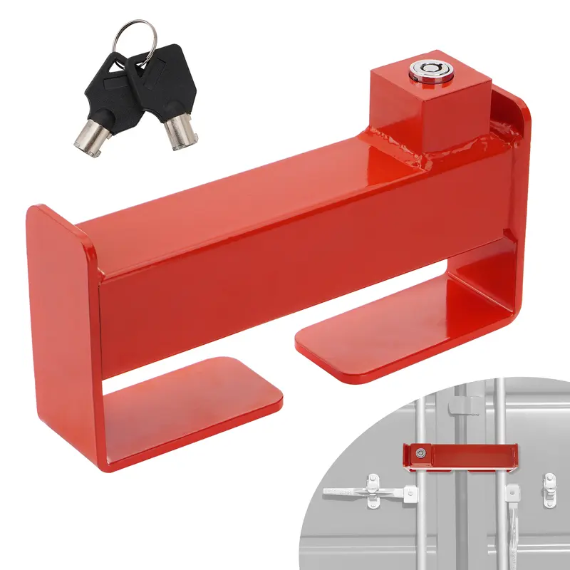 Heavy-Duty Metal Cargo Trailer Door Key Lock for Trucks, Adjustable 9-15.6in Fit Range, Tamper-Resist Pin, Anti-Bending, Fits Shipping Containers/Workshop Doors, 2 Keys Included, Father's Day Gift Component