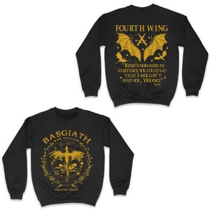 Basgiath War College Fourth Wing Sweatshirt, Stylish Fantasy Dragon Graphic, Cozy Wear for Winter, Perfect Sweater for Everyone