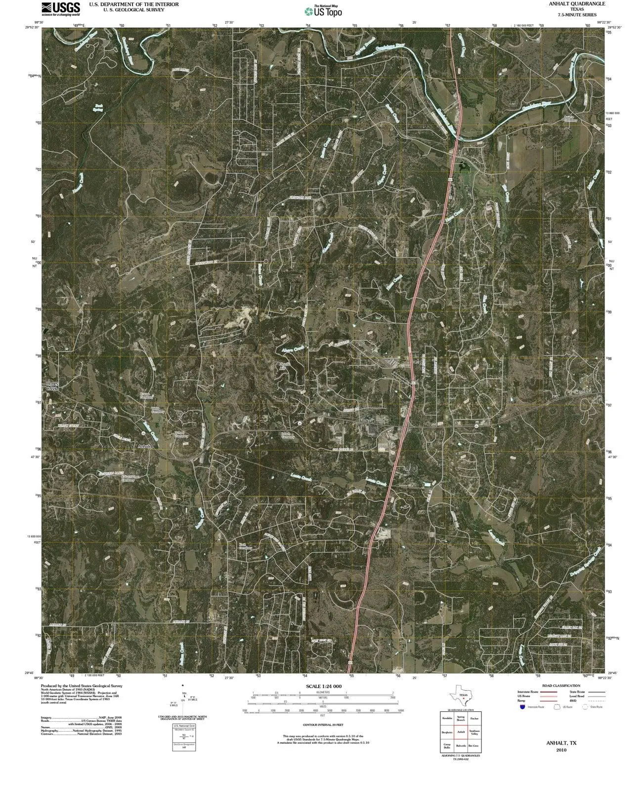 Anhalt Texas USGS Topographic Quadrangle Map, 2013, 1:24000
