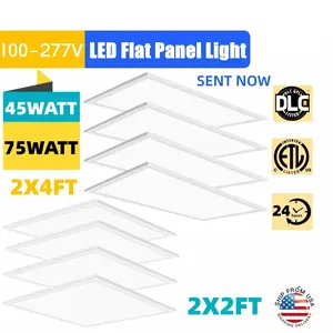 SEURON 2x4 LED Flat Panel Light 2x2 Troffer Drop Ceiling 5000K 7800LM Dimmable 0-10V ETL Listed Commercial Residential Energy Efficient Installs Easily High Brightness