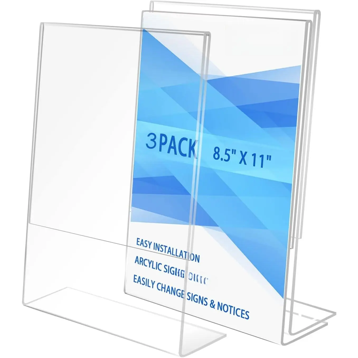 8.5x11 Inches  Sign Slant  Holder, Plastic Display Stand,Brochure Holder, Table Top Sign Holder For Office, , Store, Restaurant (3pack)