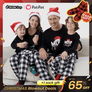 PatPat Christmas Pajamas Soft & Stretchy Family Matching  Long Sleeve Sets Glow in the dark Patterned Sleepwear for Women Men Couples Adult Kids,Cute Pajama,Cozy Pajamas ,Flame Resistant,autumntok,wintertok,BFCM Early Bird