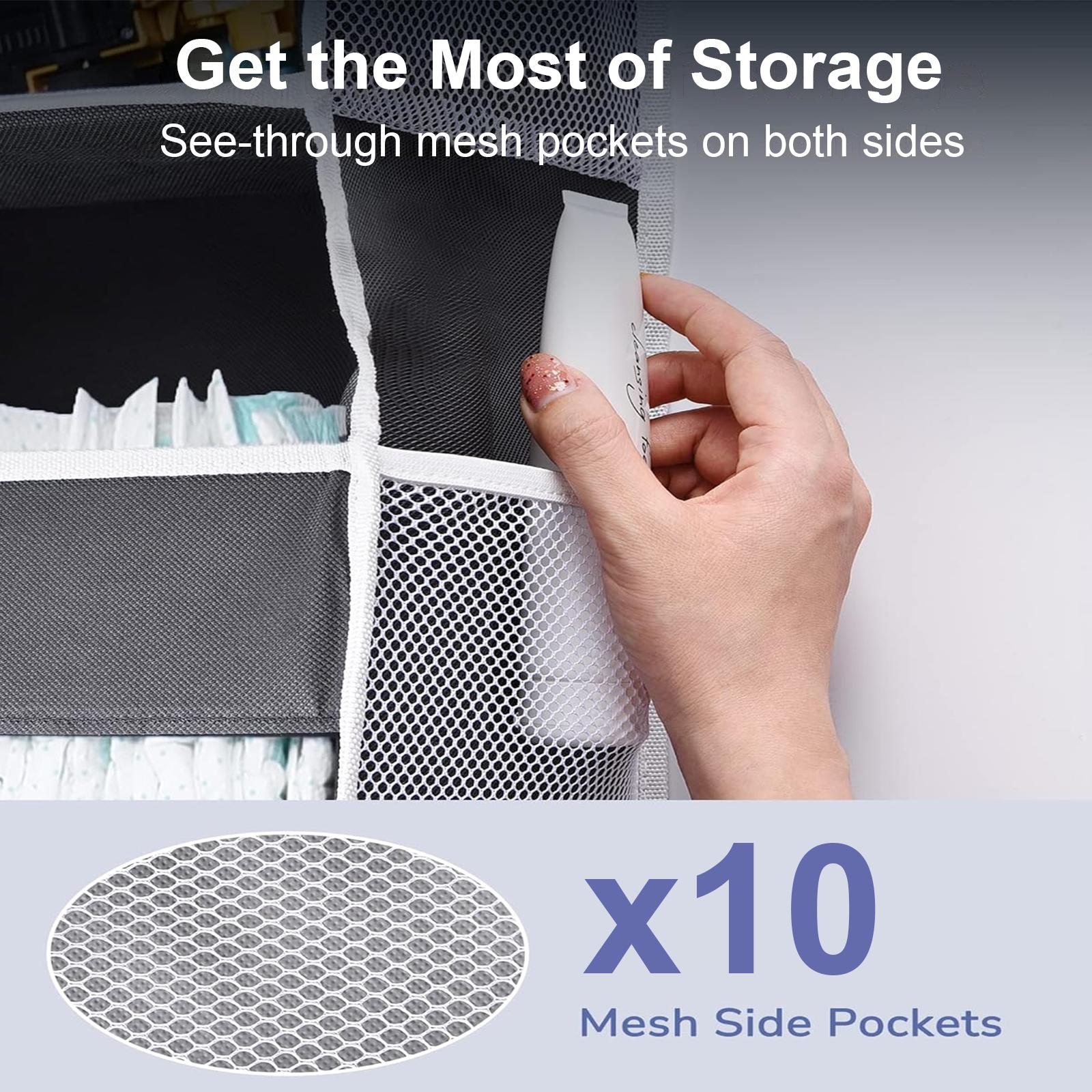 Over The Door Organizer Storage-5-Tier Hanging Organizer with 5 Large Pockets Anti-Tilt Design 44 lb Capacity for Bedroom Bathroom Pantry Hangable Household Installation Dark Gray