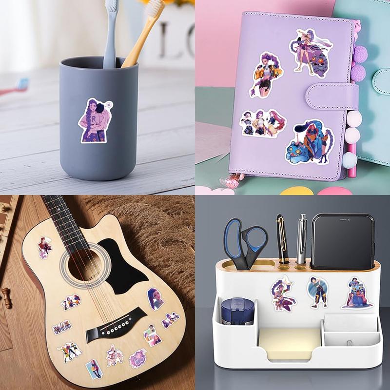 110 Pcs Cool Demon Movie Hunters Stickers for Kids Teens Girls Adult, Waterproof Vinyl Movie Decal for Water Bottle Skateboard Guitar Travel Case Bike Laptop,Car Bumper,Luggage,Phone