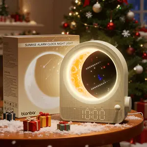 BLONBAR Sunrise Alarm Clock for Kids, Children's Sleep Trainer, combining a night light, white noise machine, toddler wake-up function-with starry night, moonlit Decor